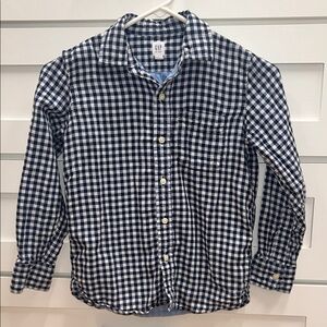 GAP Boys Blue Checkered Shirt Size M (8)